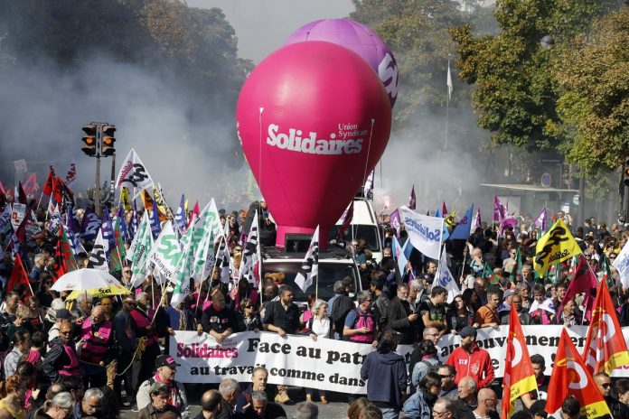 Protest against labor reforms in Paris