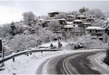 Κλειστοί δρόμοι λόγω χιονιού στη Β. Ελλάδα – Χωρίς ρεύμα περιοχές στη Θάσο Χιόνι