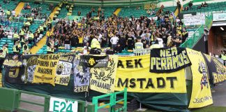 Το απίστευτο πανό των οπαδών της ΑΕΚ στη Σκωτία για τις φονικές πυρκαγιές