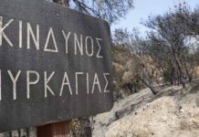 Προσοχή: Πολύ υψηλός κίνδυνος πυρκαγιάς, λόγω θυελλωδών ανέμων