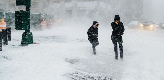 Winter storm in New York