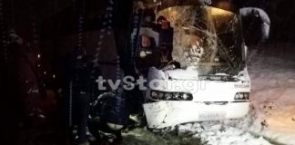 Λεωφορείο του ΚΤΕΛ συγκρούστηκε με εκχιονιστικό!