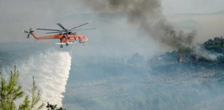 Εναέρια πυροσβεστικά μέσα ξεκίνησαν να επιχειρούν στα μέτωπα των πυρκαγιών της Ηλείας
