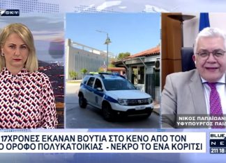 O υφ.Παιδείας Ν.Παπαϊωάννου στο BLUE SKY για την τραγωδία στην Ηλιούπολη και την επίθεση αντιεξουσιαστών στο ΑΠΘ